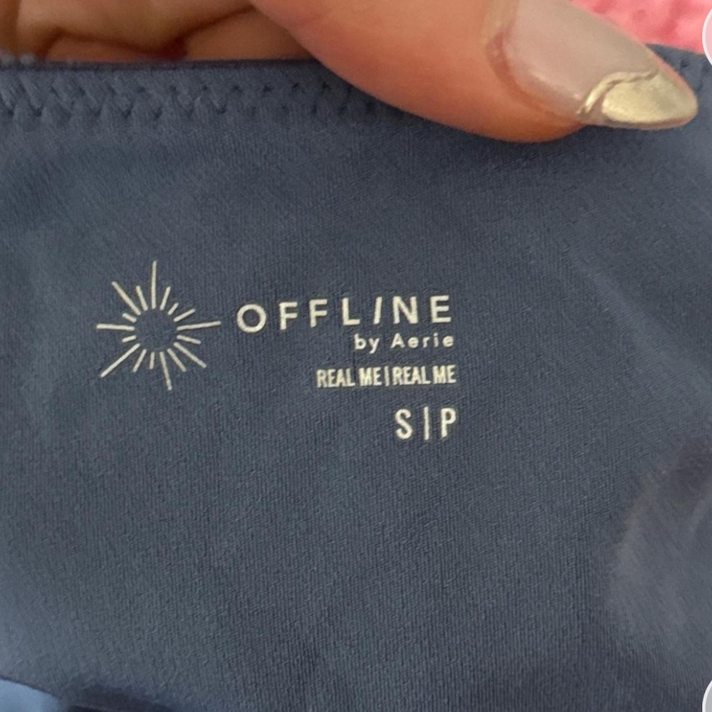Aerie Blue Short Sleeve Fitted Bodysuit - Picture 3 of 4